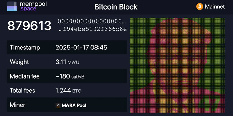 Mara Holdings inscribes Donald Trump portrait on Bitcoin Blockchain