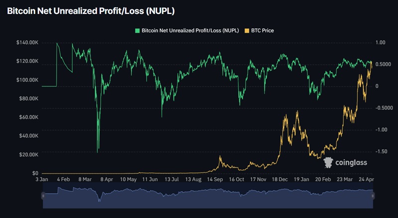 Bitcoin net unrealized profit and loss