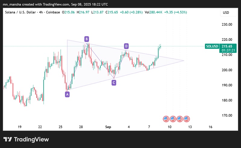 Solana price this week