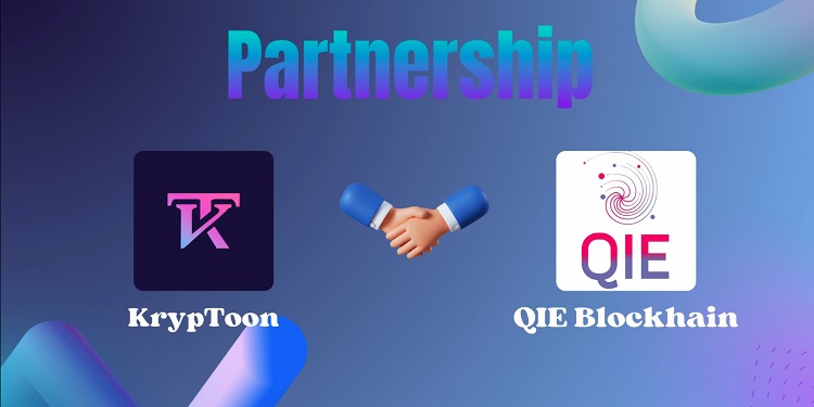 kryptoon partners with qie blockchain